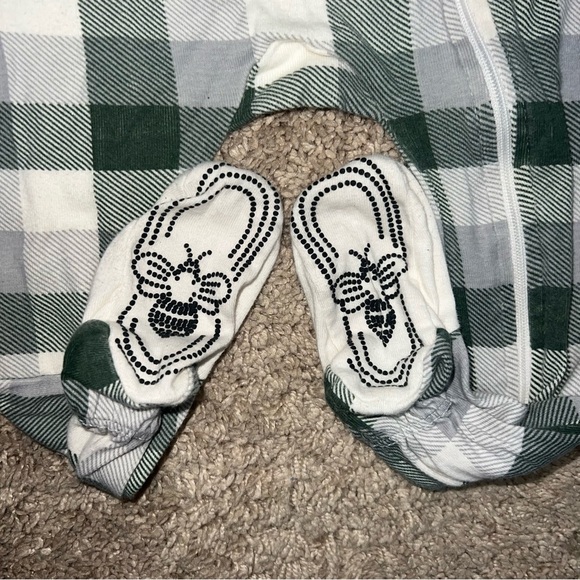 Burt’s Bees Checked Green Baby Sleeper Size 18 Months - Picture 2 of 6